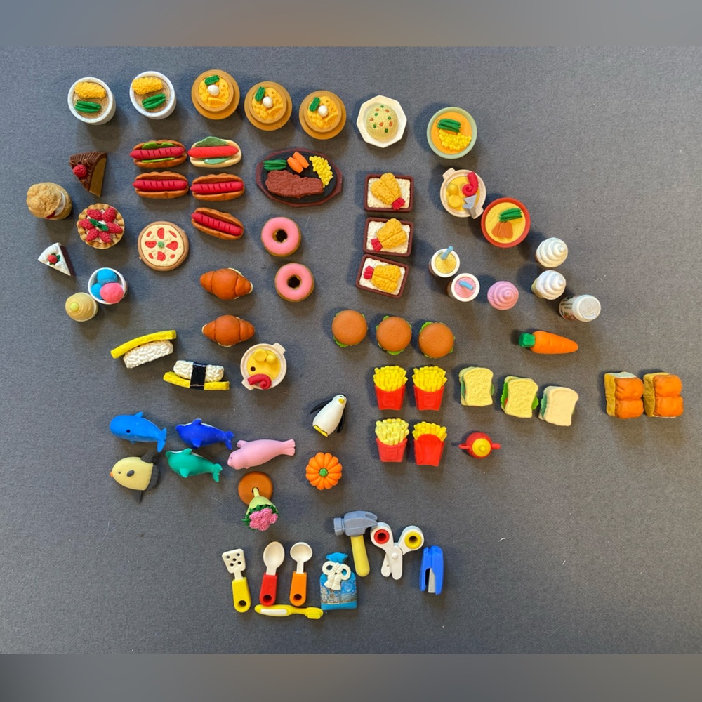 Japanese miniature erasers, pull apart,‎ food, animals, office supplies - Picture 3 of 9